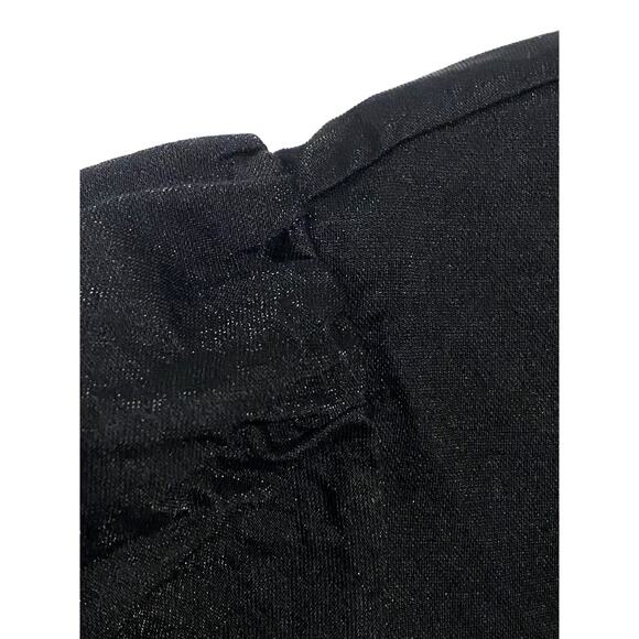 Ann Taylor Black Peplum Open Back Blouse Top Rayon Nylon Womens XXS Petite NWT - Picture 6 of 8